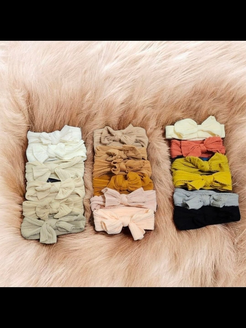 Babygirl Neutral & Warm Tone Bow Headband Set